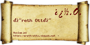 Éreth Ottó névjegykártya